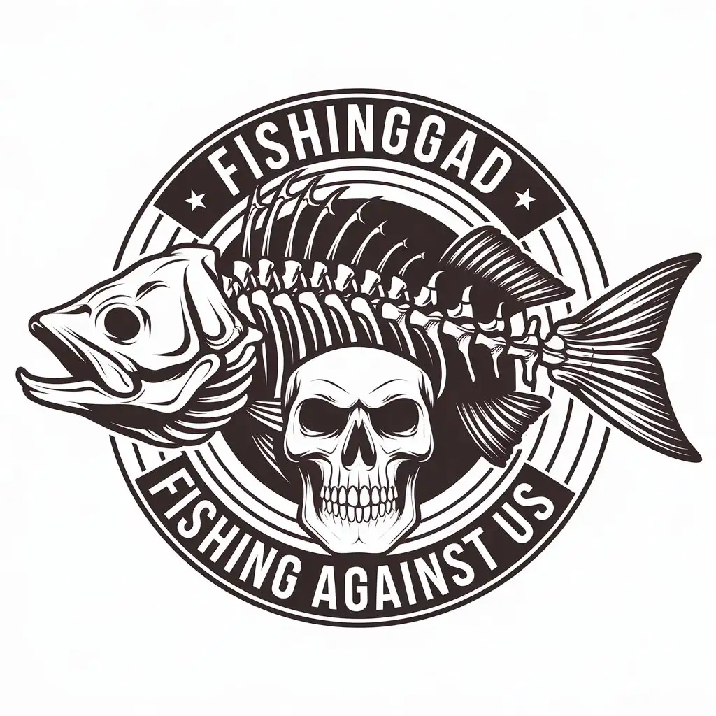 LOGO-Design-for-Fishinggad-Vector-Logo-Featuring-Ruddy-Fish-Skeleton-and-Skull