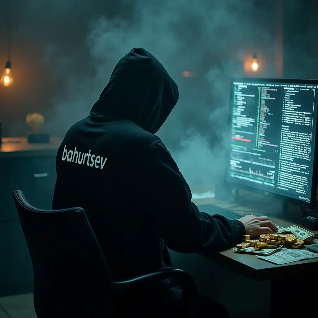 Hacker-in-Black-Robe-Downloading-Data-with-FBI-Raid-and-Glitch-Effects