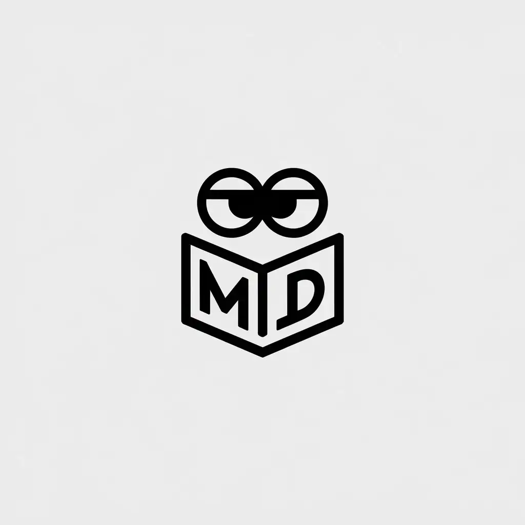 LOGO Design for MD Minimalistic Friendly Eye Reading Paper with Clear Background