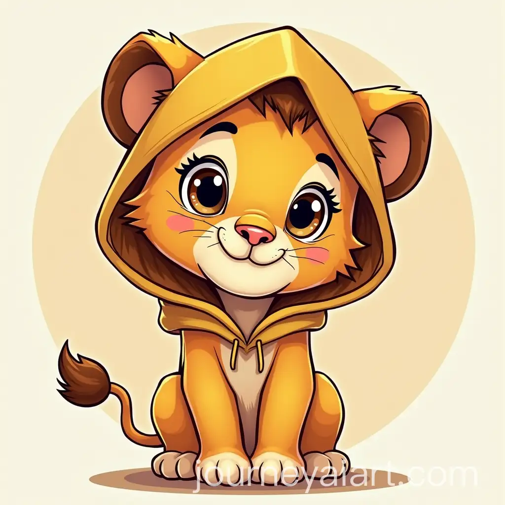 Cute-Lion-with-Hoodie-Coloring-Page-Art-Deco-Poster