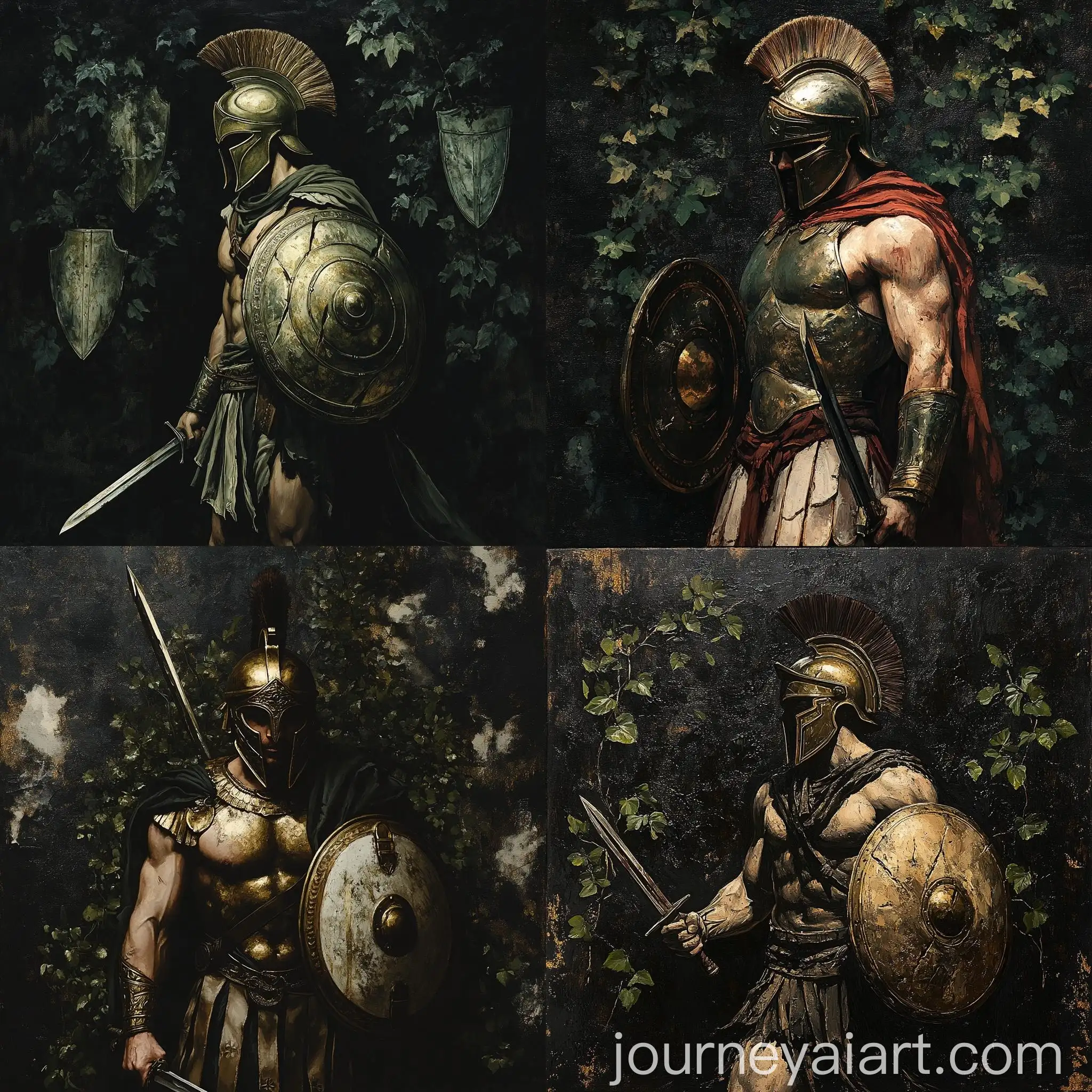Ancient-Spartan-Warrior-with-Corinthian-Helmet-and-Short-Sword