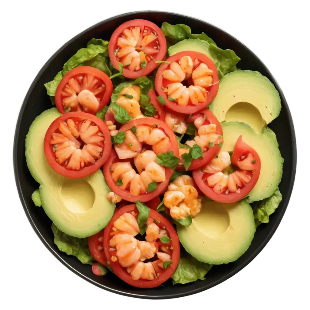 Salad-Plate-with-Tomatoes-Avocado-and-Shrimp-PNG-Perfect-for-HighQuality-Digital-Designs
