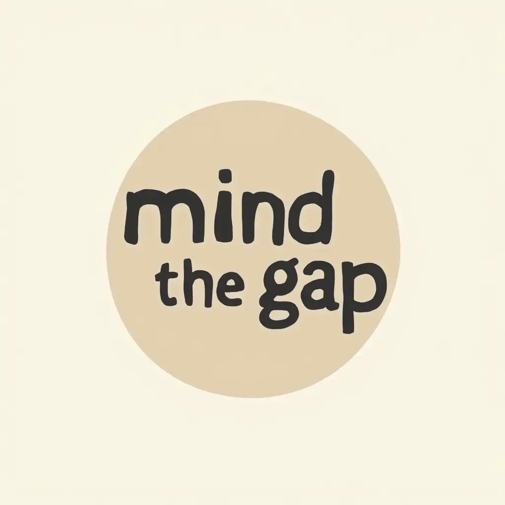 give me a logo for a company named mind the gap, that contains that phrase