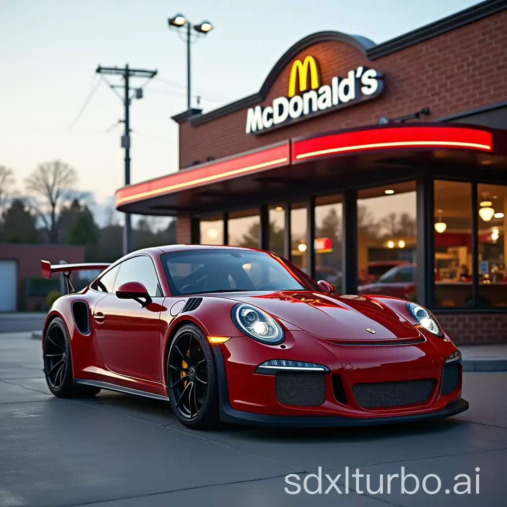 Porsche-GT3-RS-Parked-in-Front-of-McDonalds