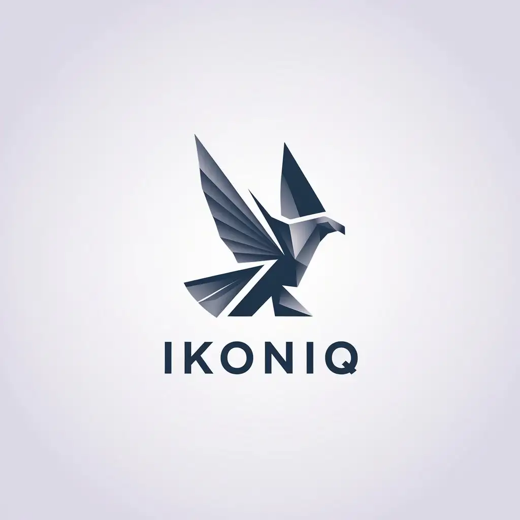 LOGO Design For ikoniq OneDimensional Eagle Symbol in Solid Color