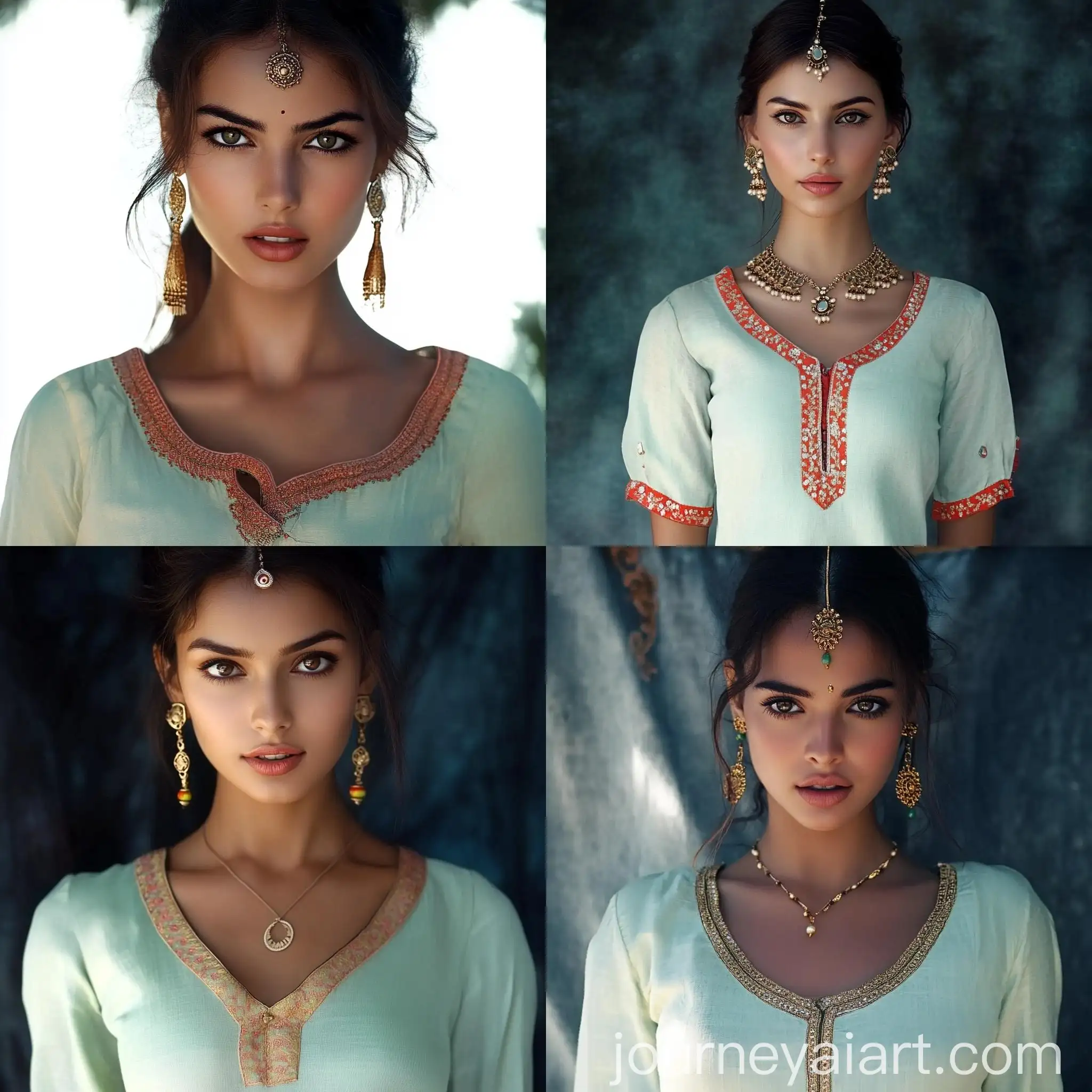 Indian-Women-Model-Posing-in-Traditional-Attire
