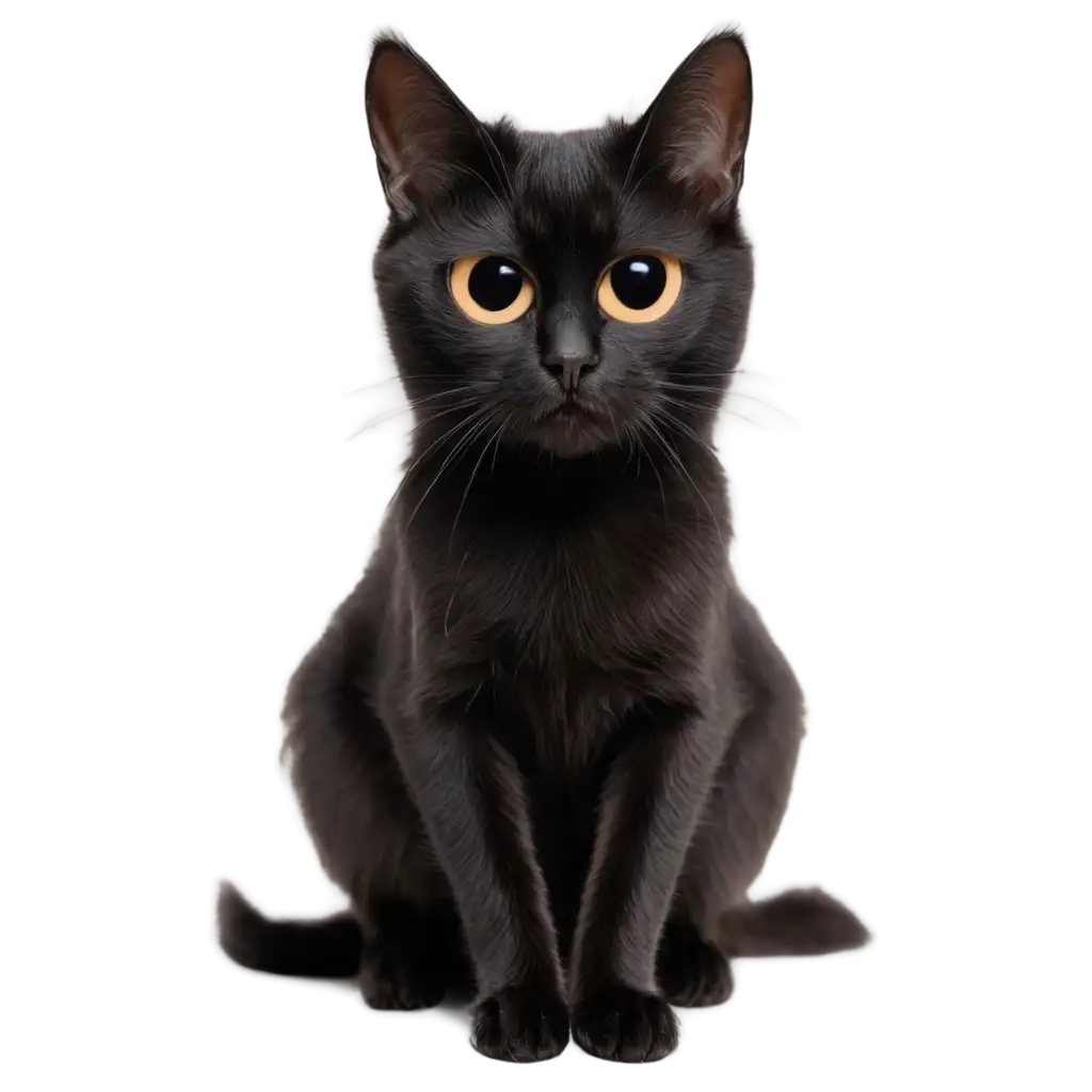 PNG-Image-of-a-Black-Cat-with-a-Bandage-on-Eyes-Mysterious-and-Intriguing-Visual