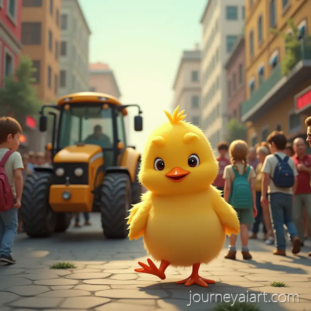 Chicco-the-Chick-Exploring-a-Crowded-City-StreetChicco-explores-crowded-city