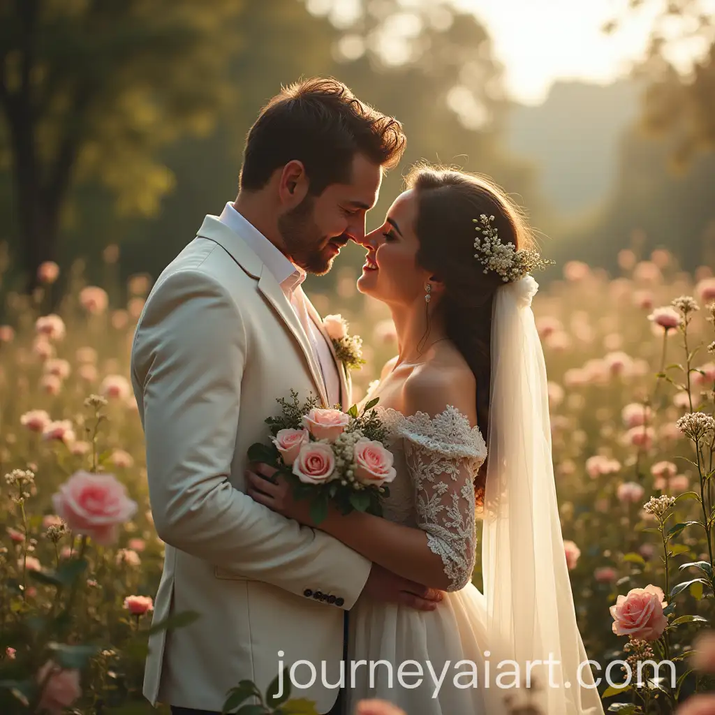 Romantic-Wedding-Photoshoot-in-Natural-Setting-with-Flowers