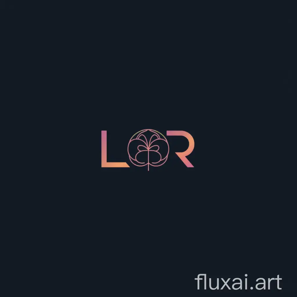 vector logo design with the text 'L R', the main symbol:  meditation, tech, AI, minimalistic, clean background