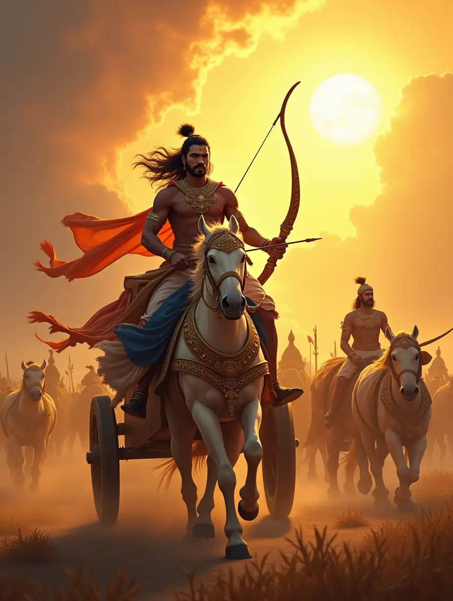 Arjuna-on-His-Golden-Chariot-in-the-Kurukshetra-Battlefield