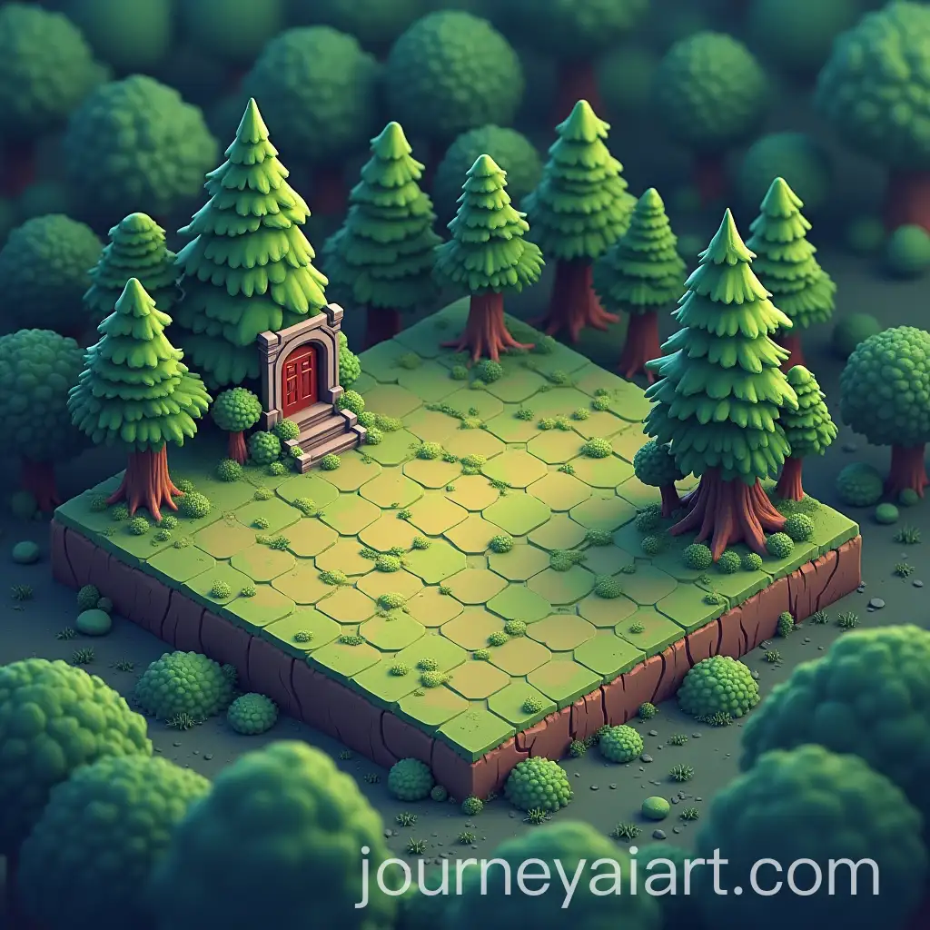 3D-Isometric-Hexagon-Grid-with-Forest-Terrain-for-Fantasy-Mobile-Game