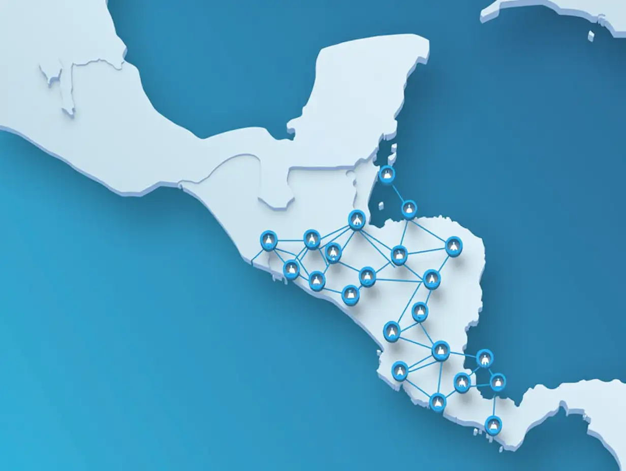 Guatemala Security Network Map with Connected Icons