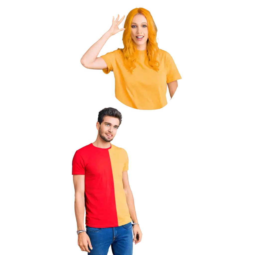 Half-Red-Half-Yellow-Shirt-PNG-Vibrant-Fashion-Concept