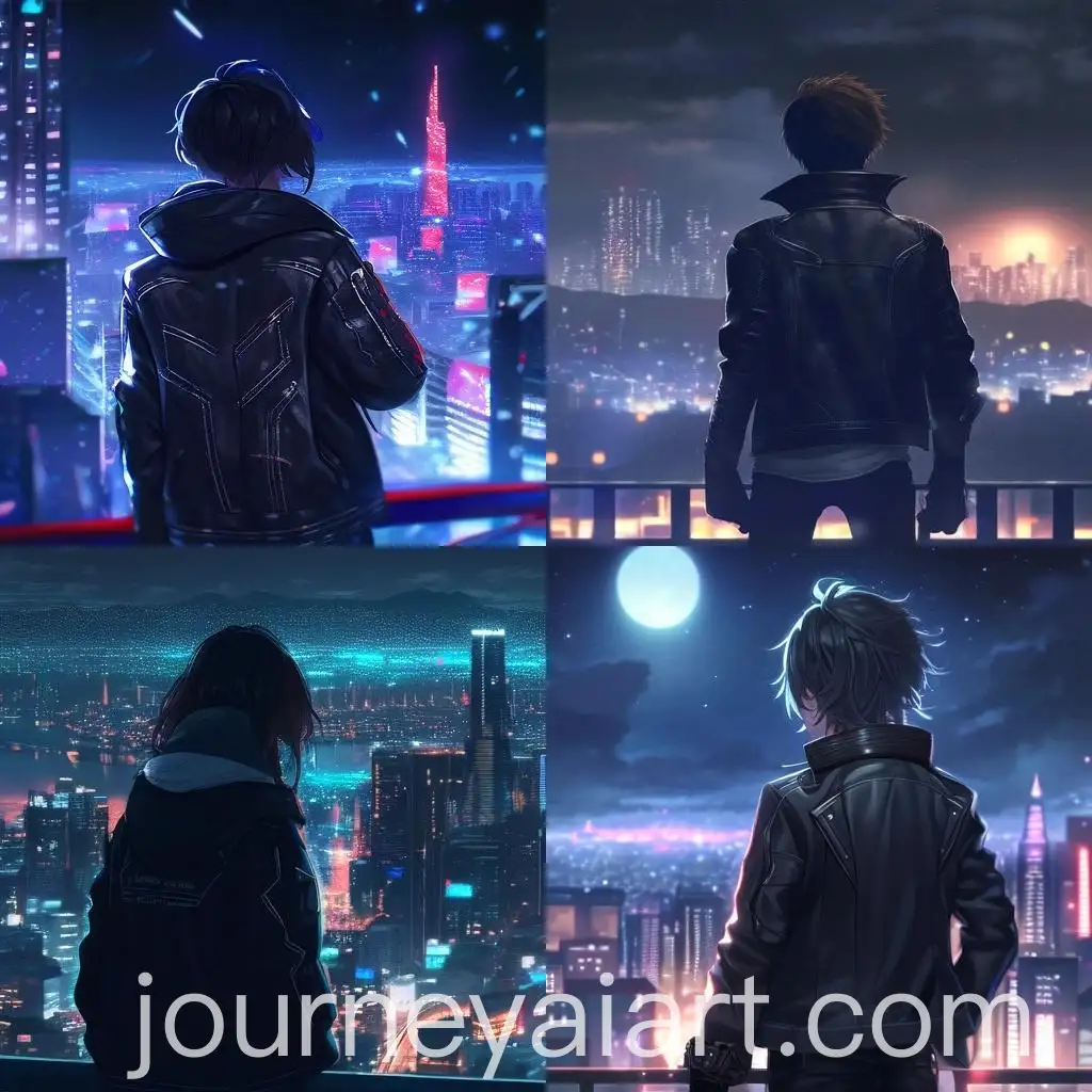 Beidou-Genshin-Impact-Observing-Night-Cityscape-in-Anime-Style