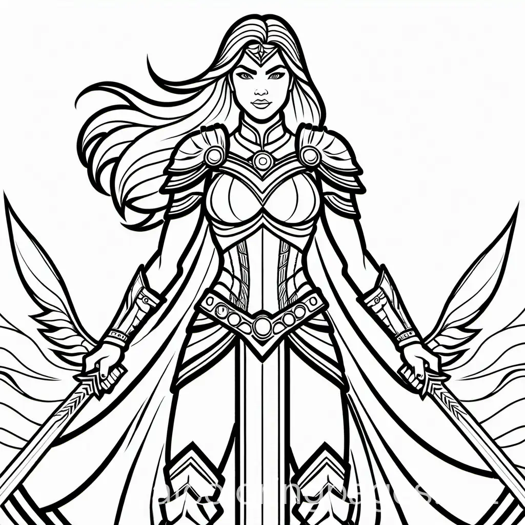 Empowered-Woman-Warrior-Coloring-Page