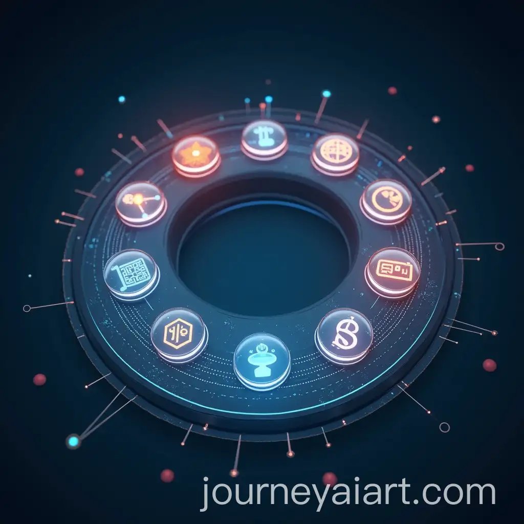 RotatingAI-Image-Prompt-Expansion-Digital-Ring-Featuring-Icons-of-Academic-Fields