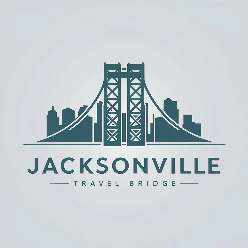 LOGO Design For Jacksonville Vertical Lift Bridge with Skyline Travel Industry Theme