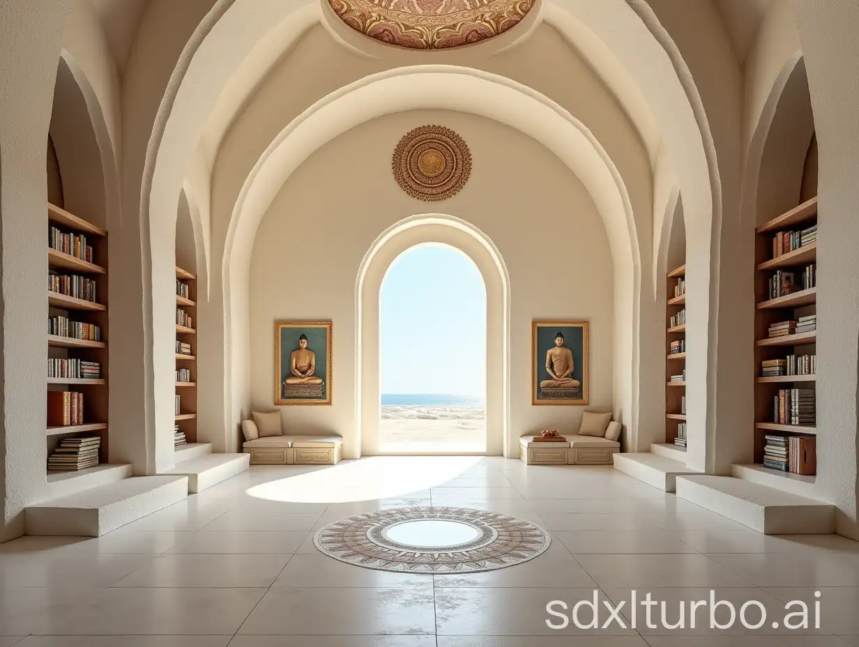 Yoga-Hall-with-Mandalas-and-Beach-View