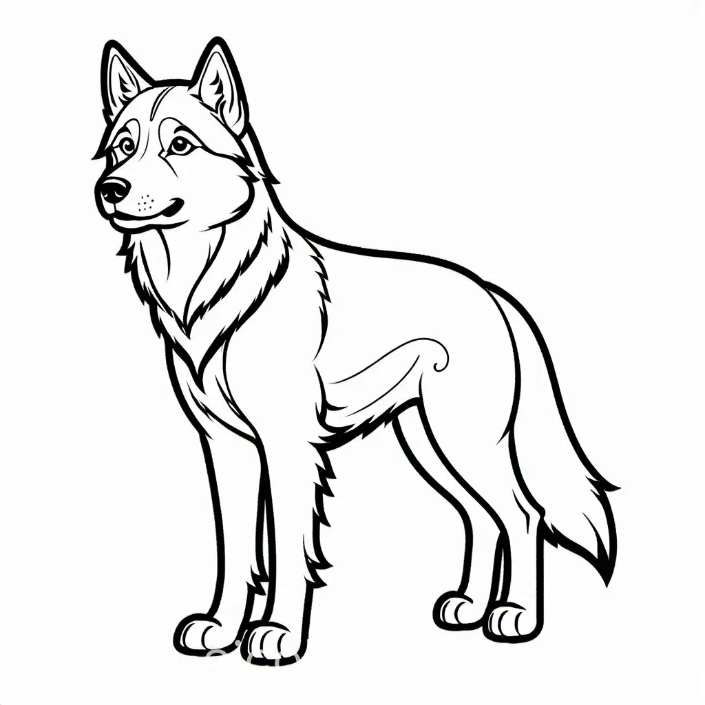 Siberian-Husky-Coloring-Page-Black-and-White-Line-Art-with-Ample-White-Space