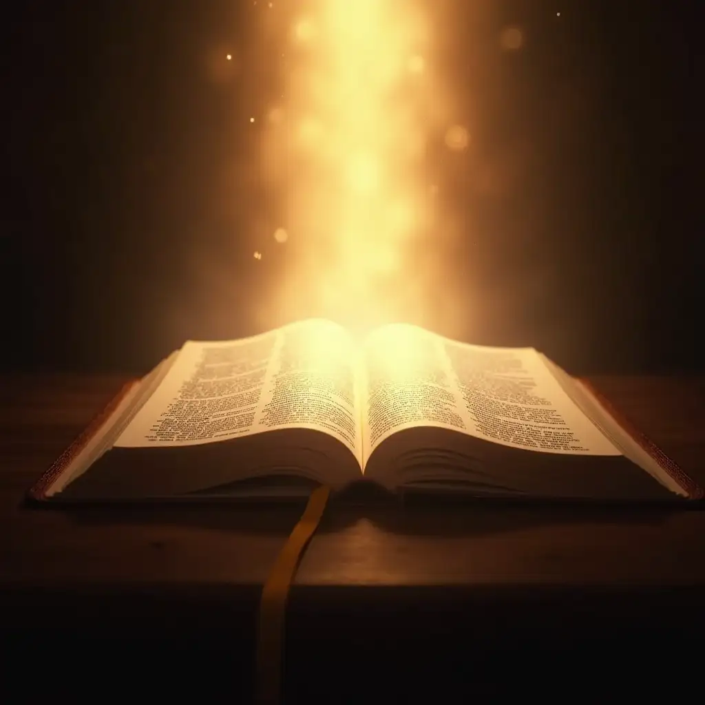 Divine Light in Open Bible Artwork