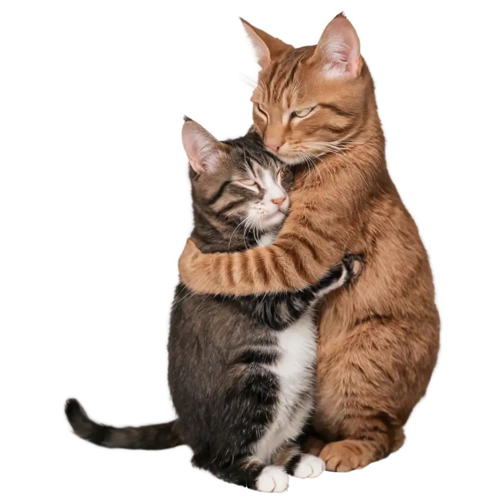 Adorable-Cats-Hugging-HighQuality-PNG-Image-for-Multiple-Uses