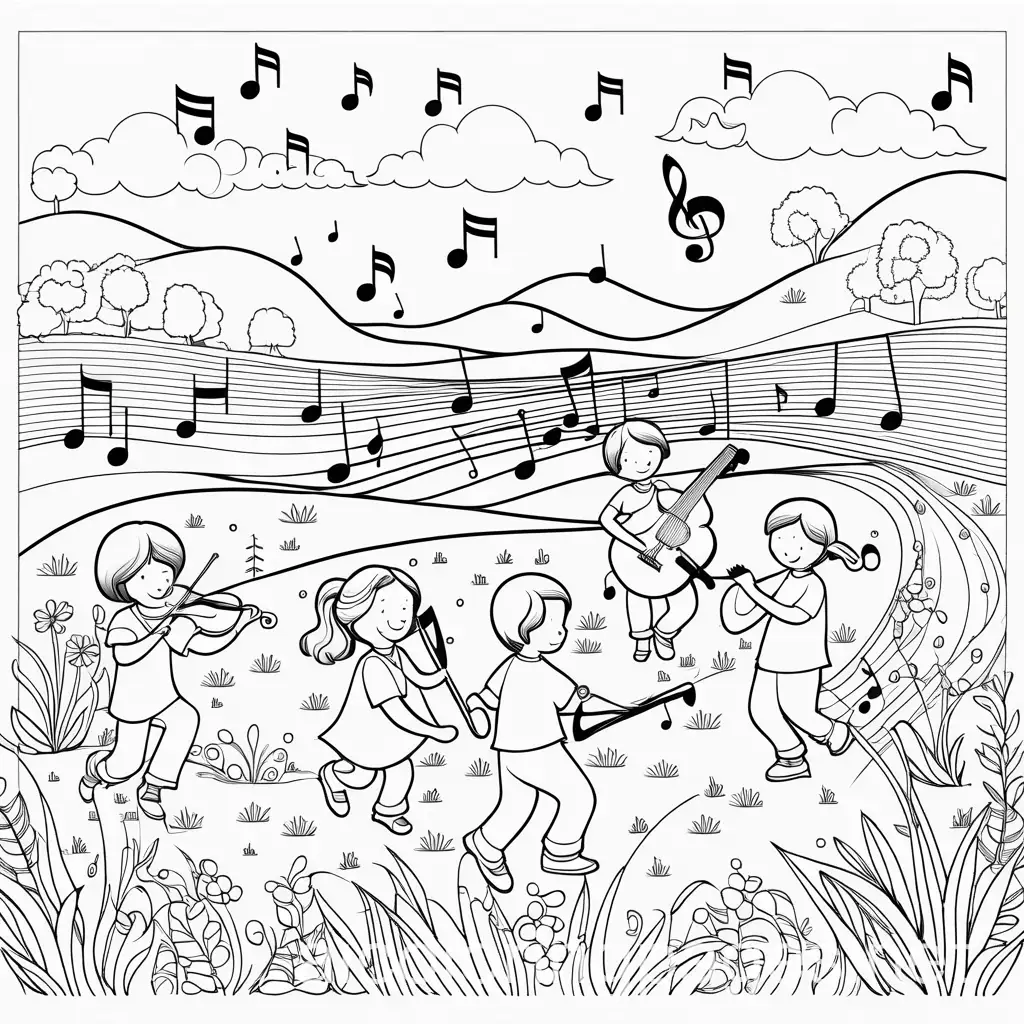 Children-Playing-Instruments-in-a-Field-with-Dancing-Animals