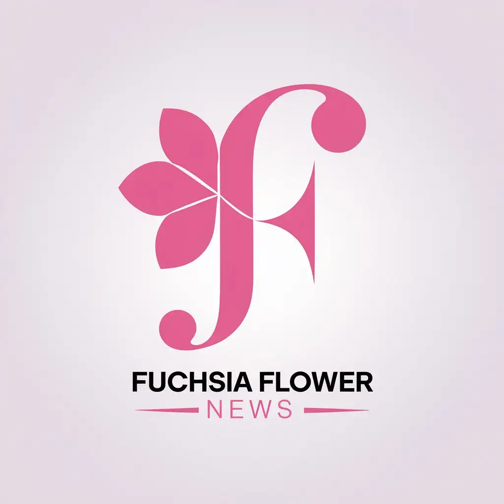 LOGO Design for Furohana Fuchsia Flower News with Minimalist F Symbol