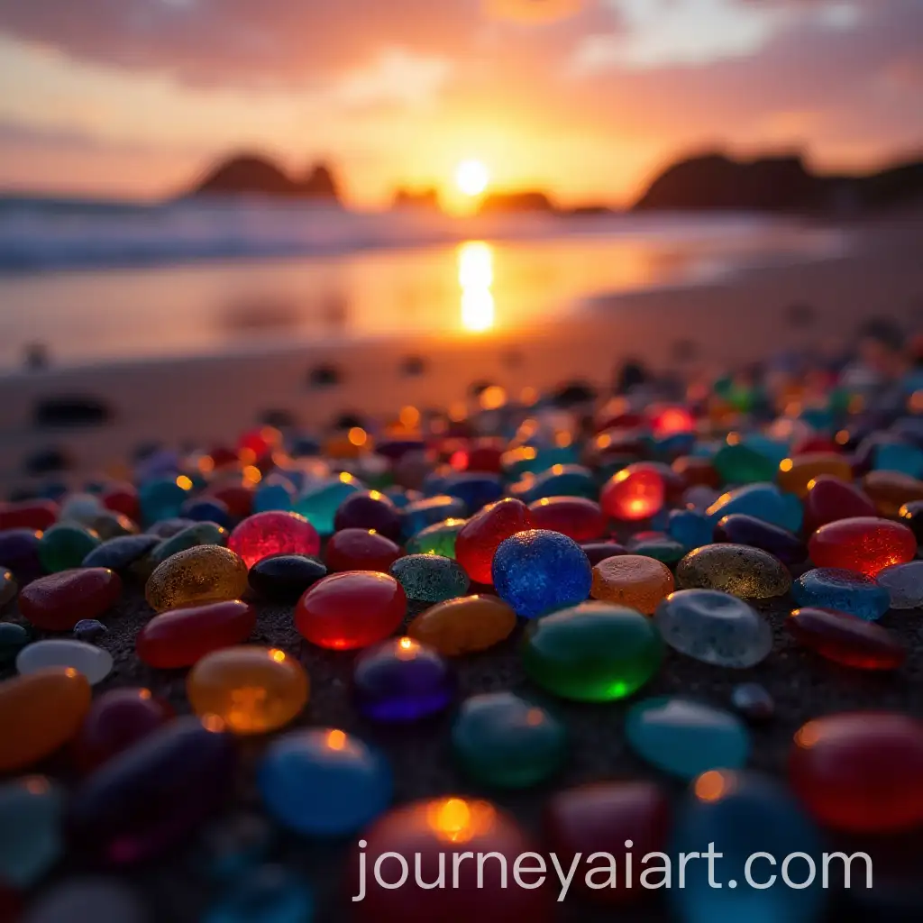 Colorful-Glass-Pebbles-on-a-Sunset-Beach-in-California