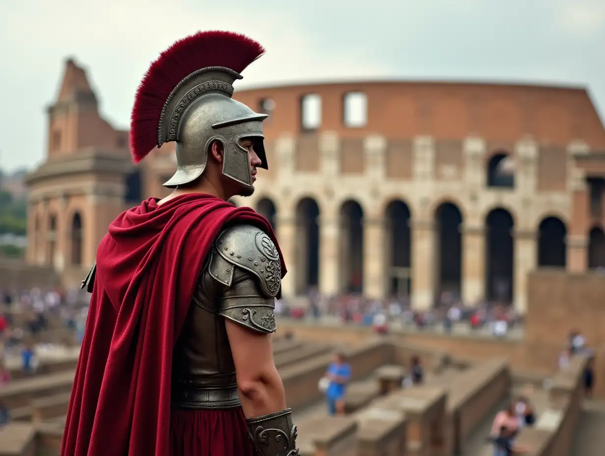 A praetorian on guard at the Colosseum