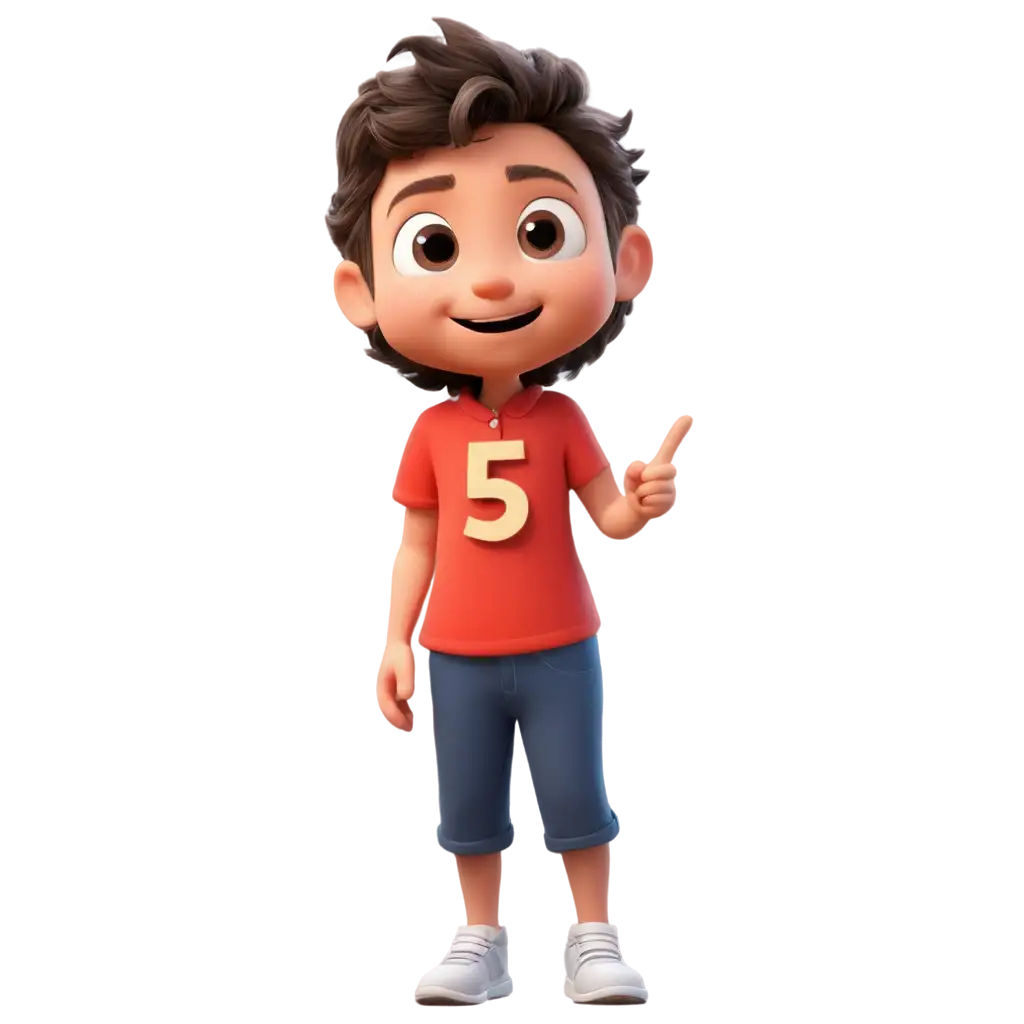 Animated-Kid-Holding-Number-5-PNG-Image-Creative-Math-Concept-Illustration