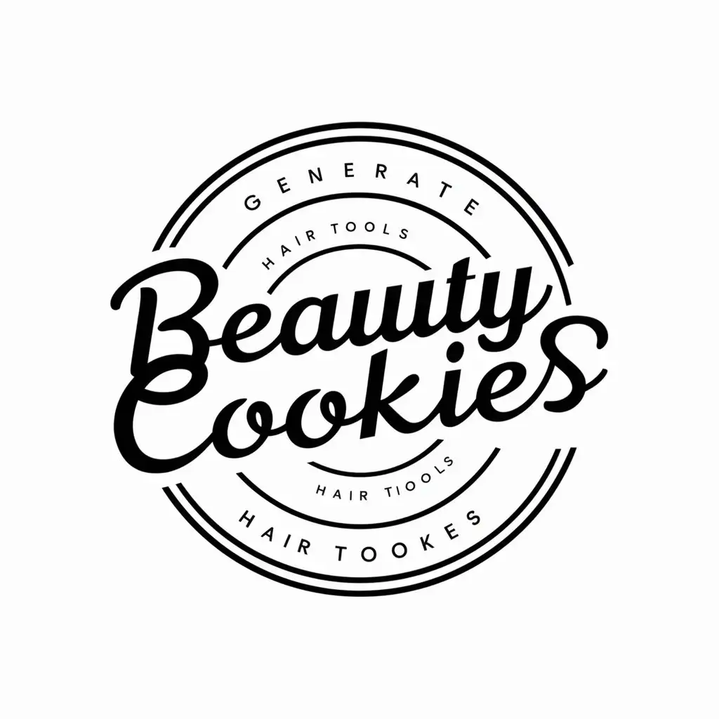 a vector logo design,with the text "beauty cookies", main symbol:Generate an image of a logo for a beauty cookie's hair tools brand, the logo image should contain the words 'beauty cookies',Moderate,be used in Beauty Spa industry,clear background