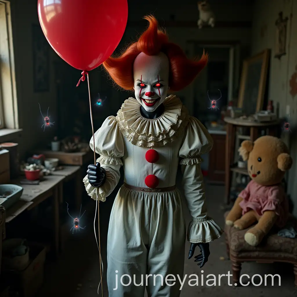 Vaydana-the-Spider-Queen-PennywiseInspired-Cosplay-in-a-Dusty-Attic
