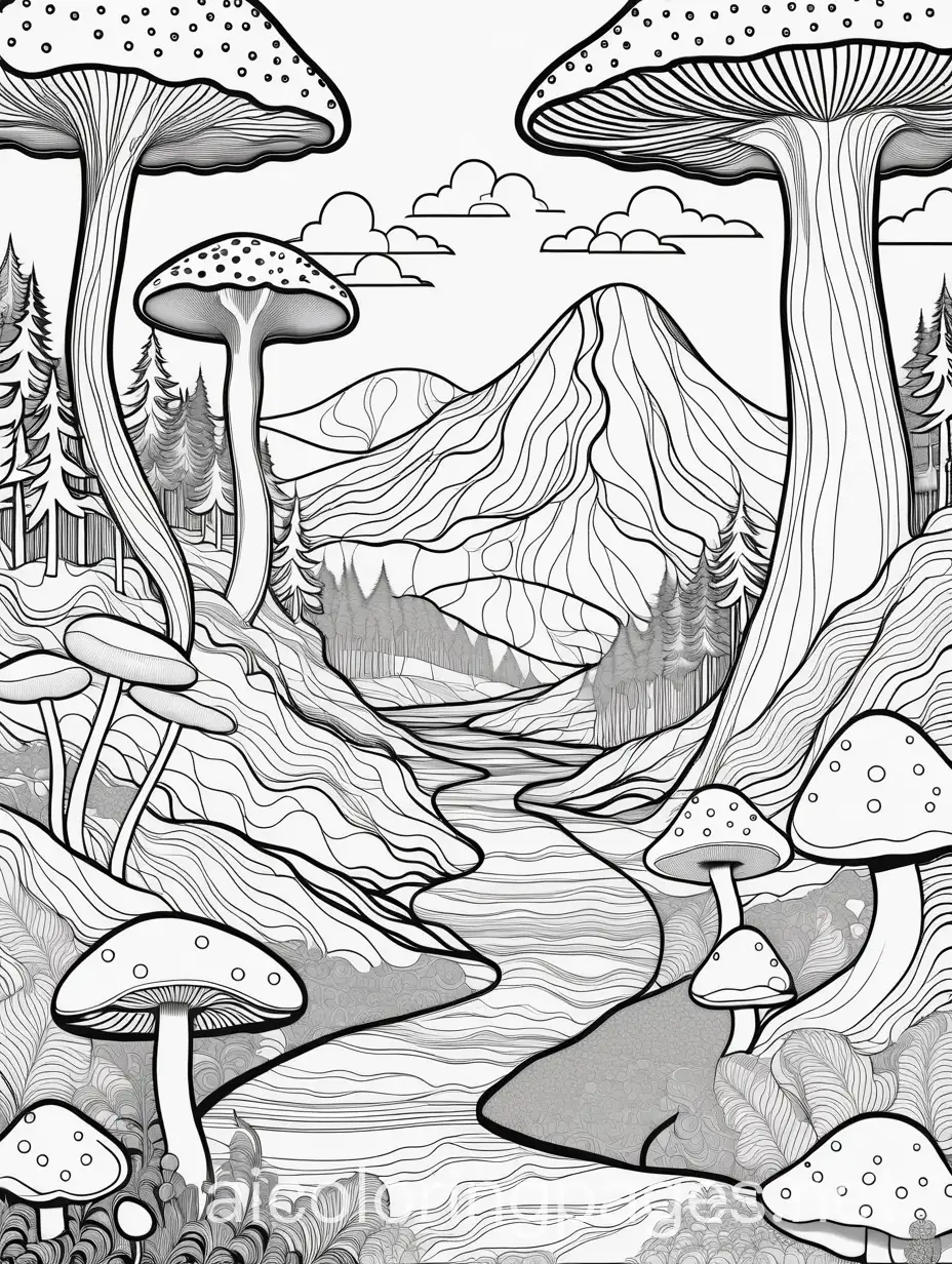 Surreal-Mushroom-Landscapes-Coloring-Page