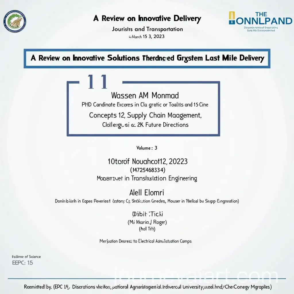 Journal-Title-Page-for-A-Review-on-Innovative-Solutions-in-Last-Mile-Delivery-Volume-12-Issue-3-March-2023