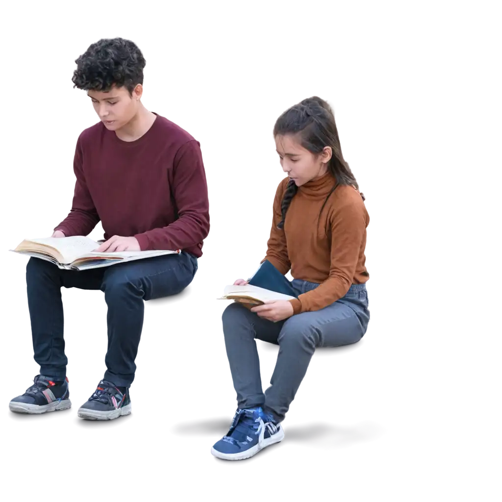 Two-Students-Reading-Book-PNG-High-Quality-Image-for-Various-Educational-Applications