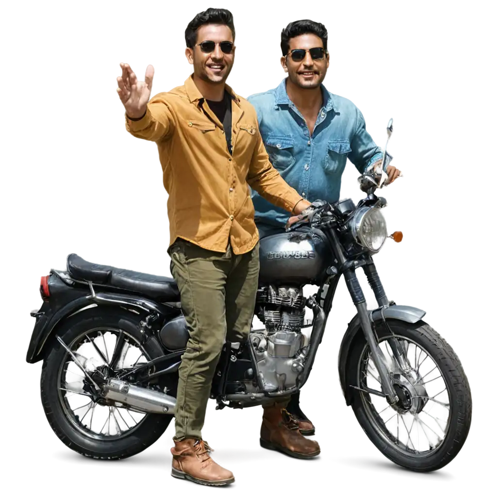 Muscular-Men-with-Royal-Enfield-350-CC-Bike-HighQuality-PNG-Image-for-Dynamic-Visuals