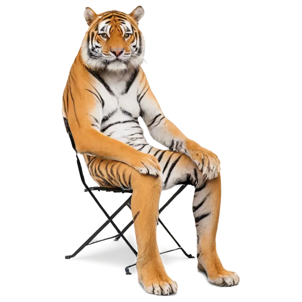 HighQuality-PNG-Image-of-a-Tiger-Sitting-on-a-Chair-for-Versatile-Use