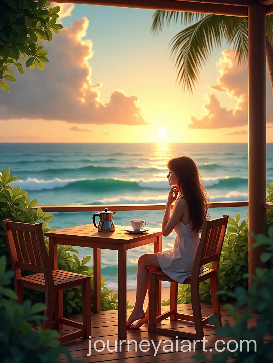 Serene-Girl-at-Wooden-Balcony-Overlooking-Ocean-Sunset