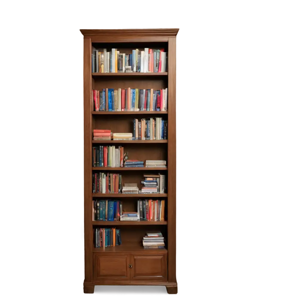 PNG-Image-of-a-Bookcase-with-Books-Enhance-Your-Interior-Designs