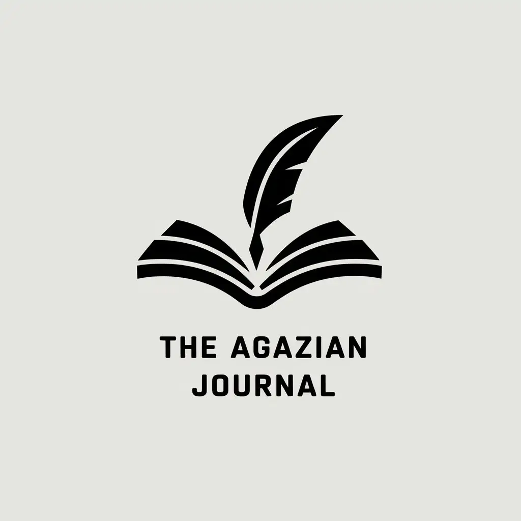 LOGO Design for The Agazian Journal Minimalist Black and White Icon with Clear Background