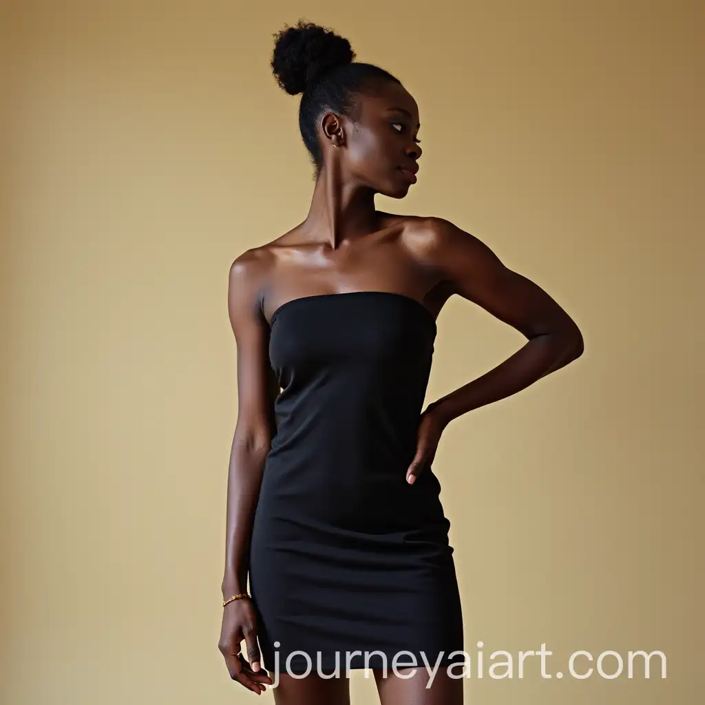 Black-Woman-in-a-Stylish-Short-Dress-in-a-Chic-Urban-Setting