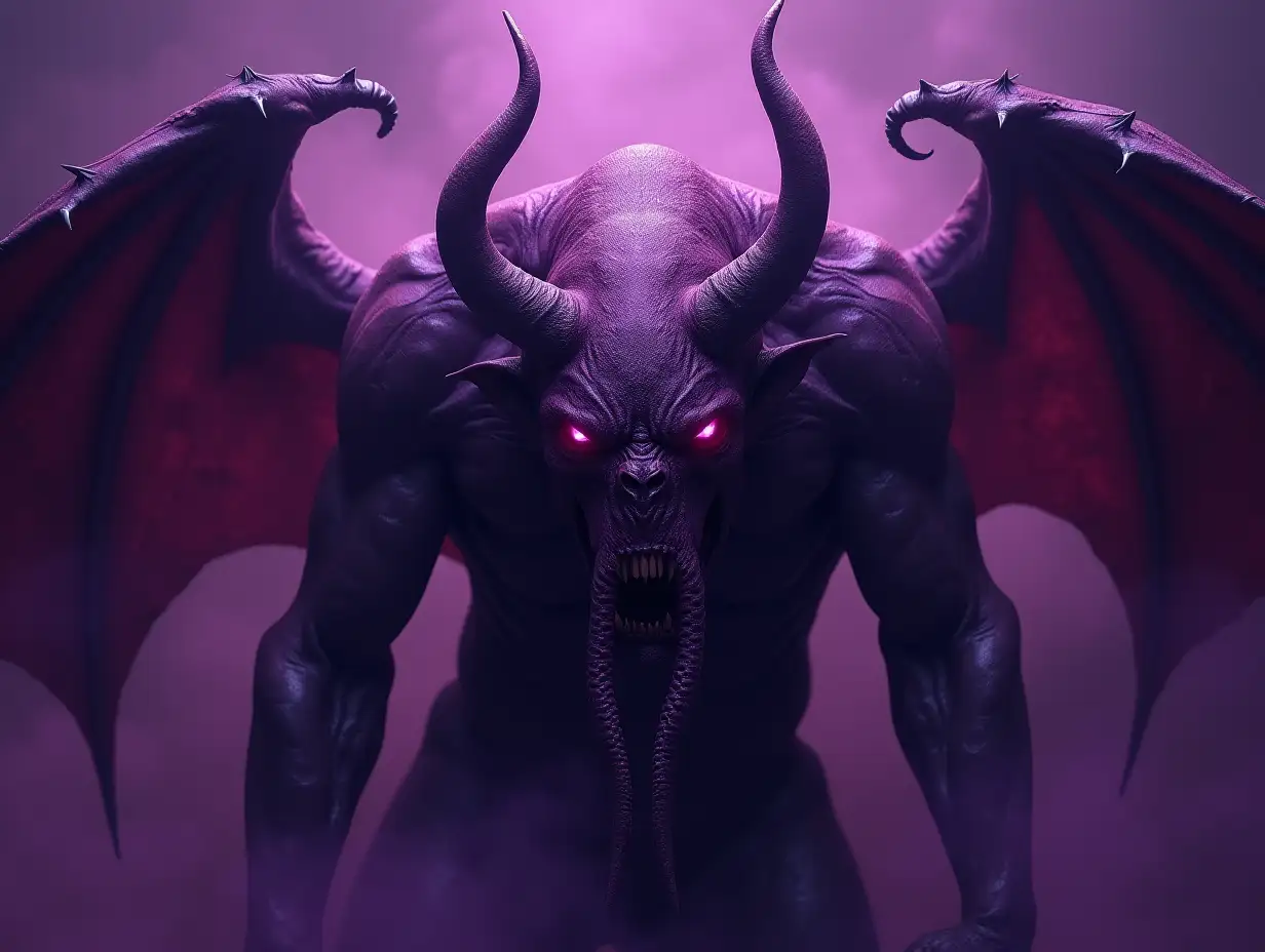 Dark-Purple-Demon-and-Cthulhu-Hybrid-Creature