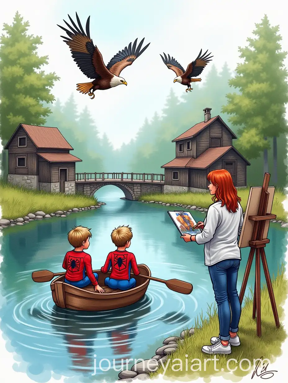 Boys-in-Spiderman-Suits-Canoeing-at-Zdene-River