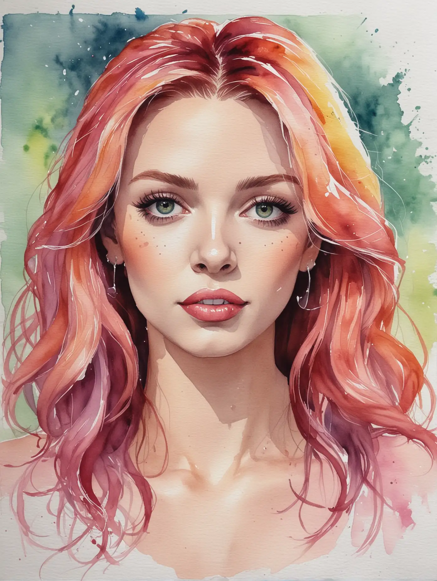 Watercolor-Portrait-of-a-Transgender-Woman-in-Elegant-Fashion