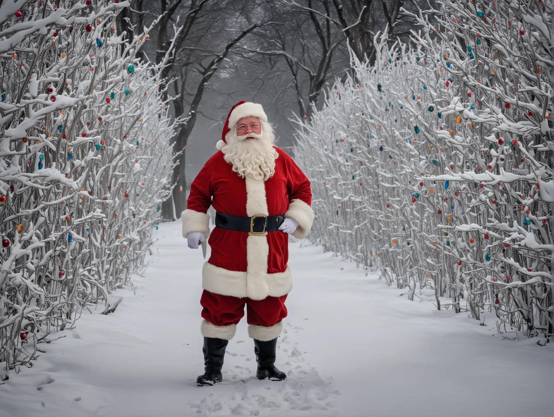 Santa Claus in a Magical Winter Wonderland