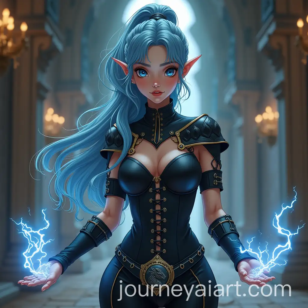 Elven-Sorceress-with-Electric-Power-in-a-Fantasy-Academy