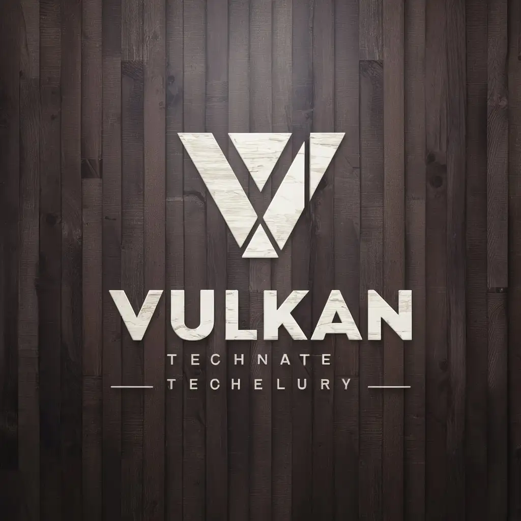 a vector logo design,with the text "VULKAN", main symbol:wooden table,Moderate,be used in Technology industry,clear background