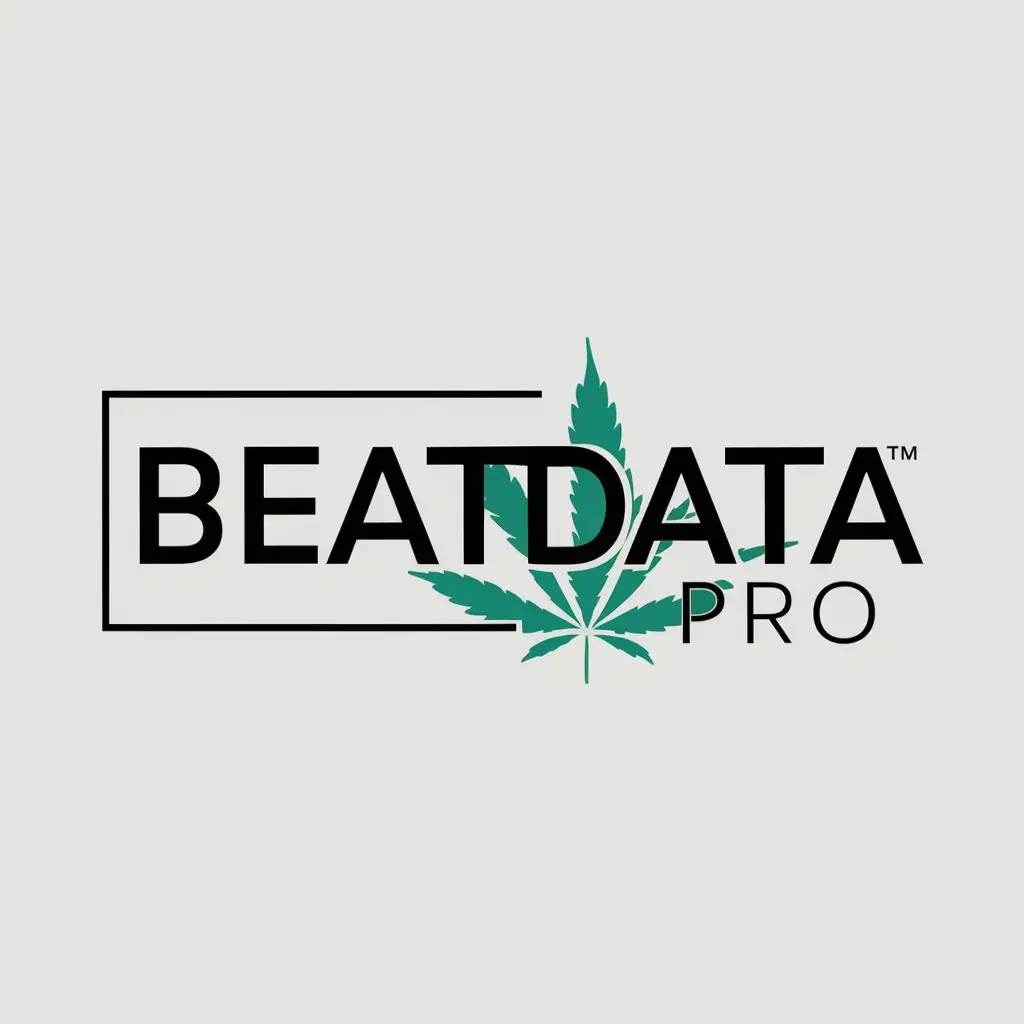 a logo design,with the text "beatdata pro", main symbol:canabis,Moderate,be used in Entertainment industry,clear background