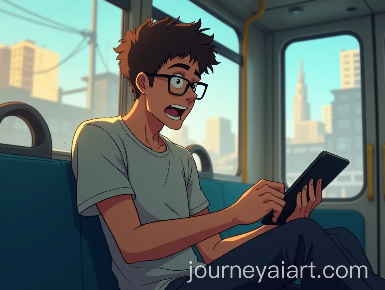 Enthusiastic-Young-Man-Reading-on-a-So-Paulo-City-Bus